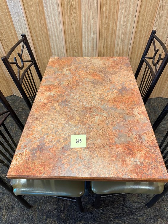 Nine four-top tabletops 27"x42" (random lot from all tabletops) - bases/chairs NOT INCLUDED