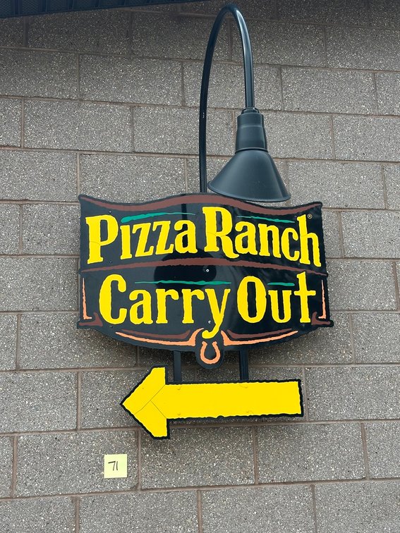 Pizza Ranch exterior Carry Out Sign