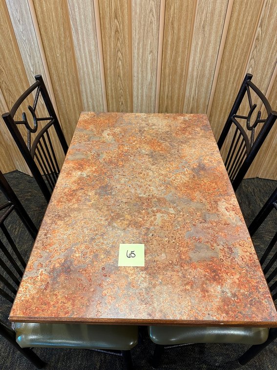 Nine four-top tabletops 27"x42" (random lot from all tabletops) - bases/chairs NOT INCLUDED