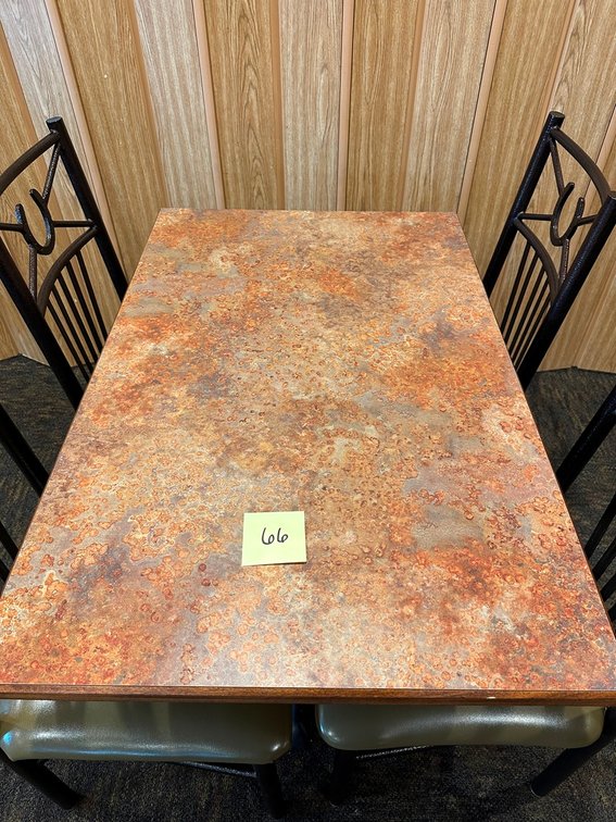 Nine four-top tabletops 27"x42" (random lot from all tabletops) - bases/chairs NOT INCLUDED