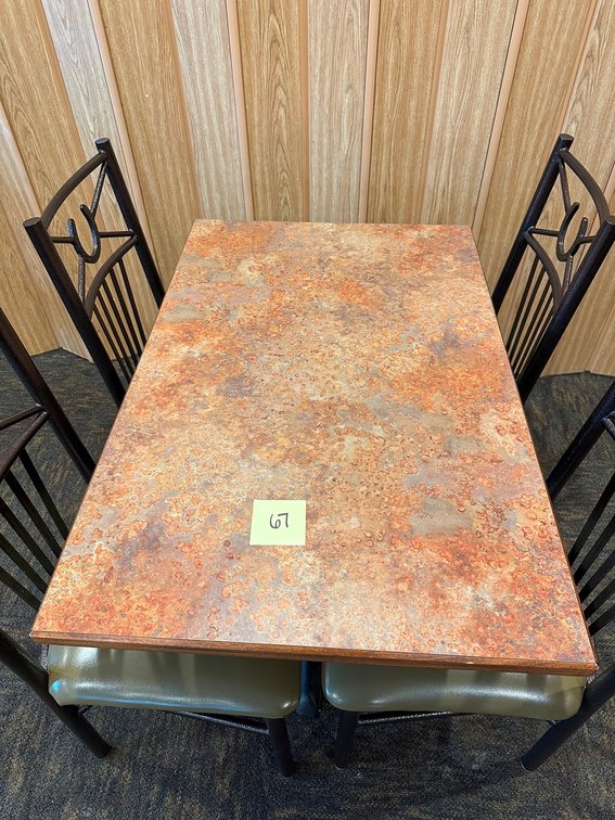 Nine four-top tabletops 27"x42" (random lot from all tabletops) - bases/chairs NOT INCLUDED