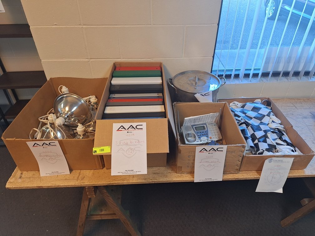 Assorted, 3-Ring Binders, Clamp Lights, More