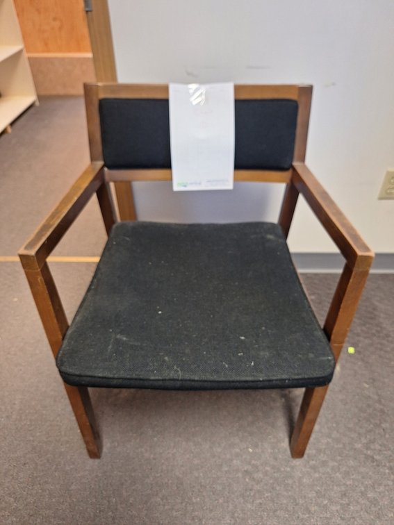Vintage Padded Wood Chair, 18" Seat Height