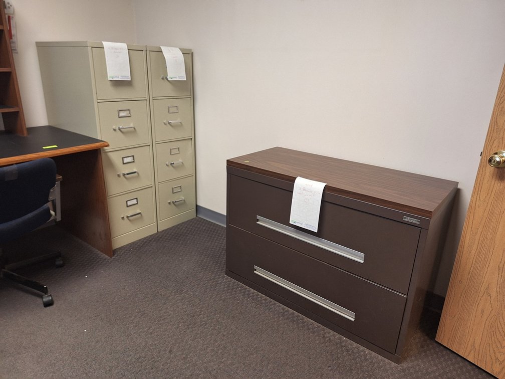 4 Office File Cabinets (3 - 4 Drawer, 1 - 2 Drawer Lateral)