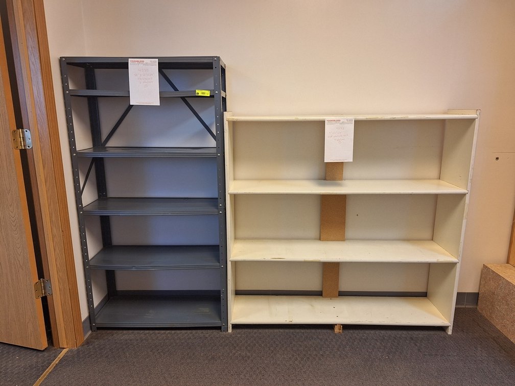 Metal Shelf 30"x12"x58", Wood Shelf 48"x11"x48"