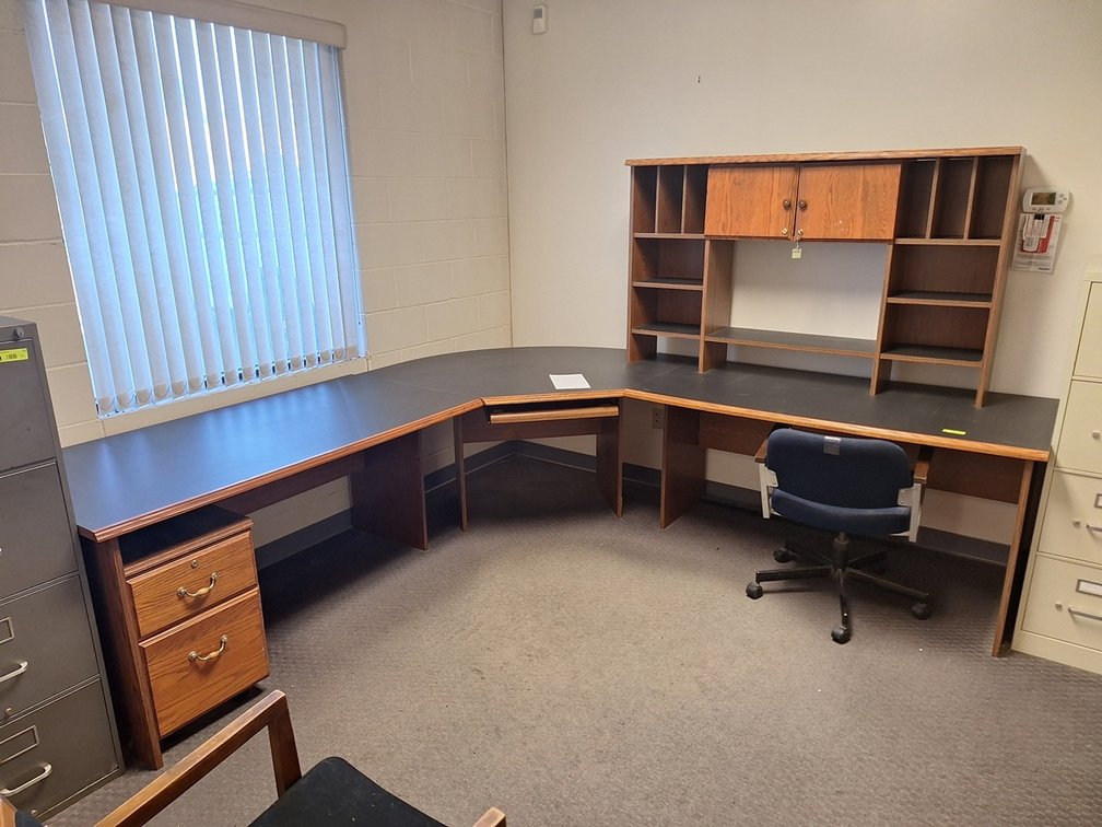 Corner Desk 108"x108", Office Chair