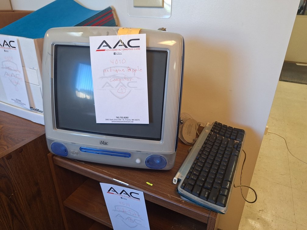 Vintage iMac Computer with Keyboard