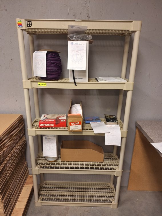Poly Shelf 36"x12"x71" with Contents