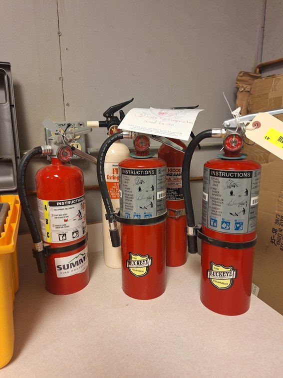 5 Assorted Fire Extinguishers