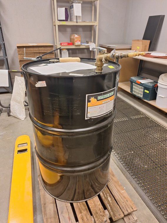 Barrel of Citrus King CK100-FG Cleaner, Approx. 30 Gallons