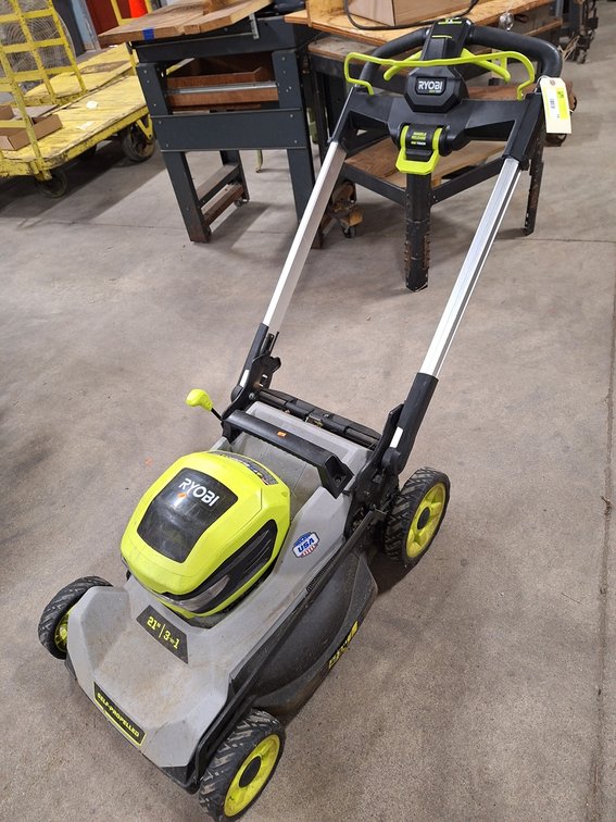 Ryobi 21" Brushless 40V Self Propelled Mower, 44.5"x23.5"x17"