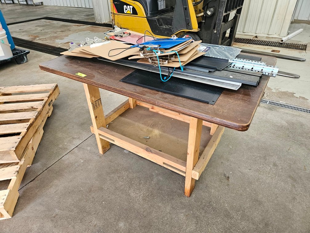 Wood Table 48"x30", Assorted Clipboards