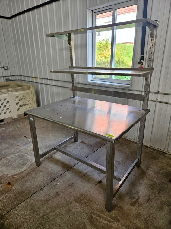 SS Table with Tier Overshelves, 48"x36"x68"