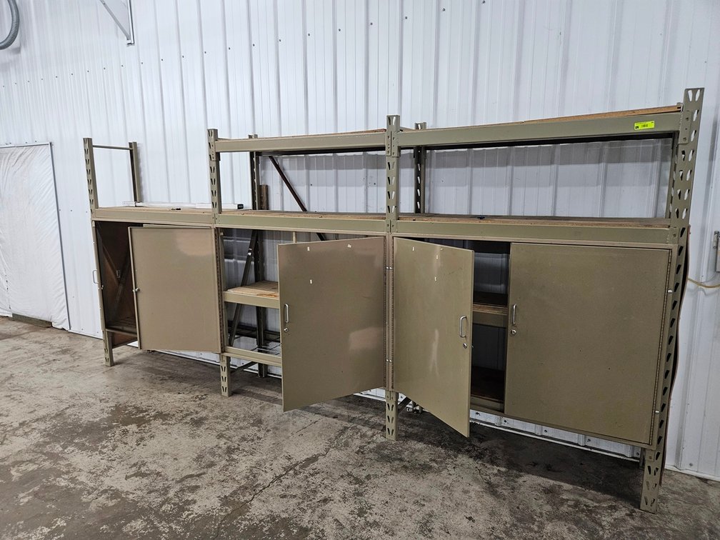 Metal Shelf with Doors, 154"x17"x72", Bolted to Wall, Bring Tools