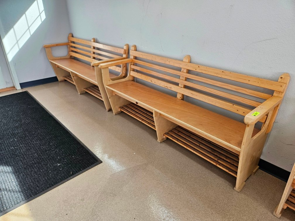 2 Wood 69" Benches
