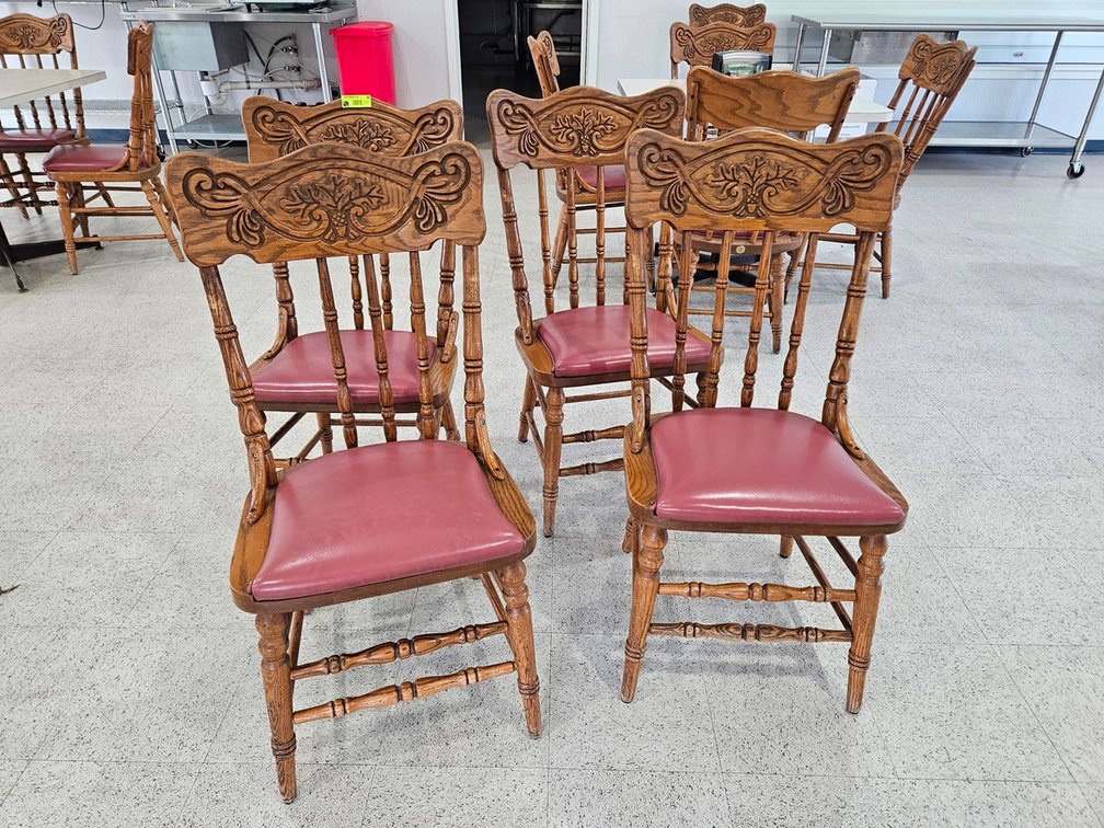 32 Wood/Padded Seat Dining Chairs
