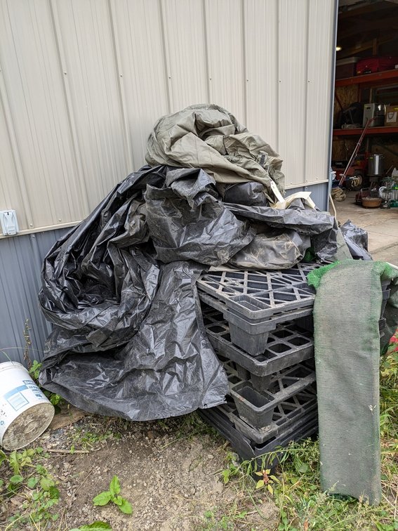 Assorted Tarps and Covers, Plastic Pallet NOT Included