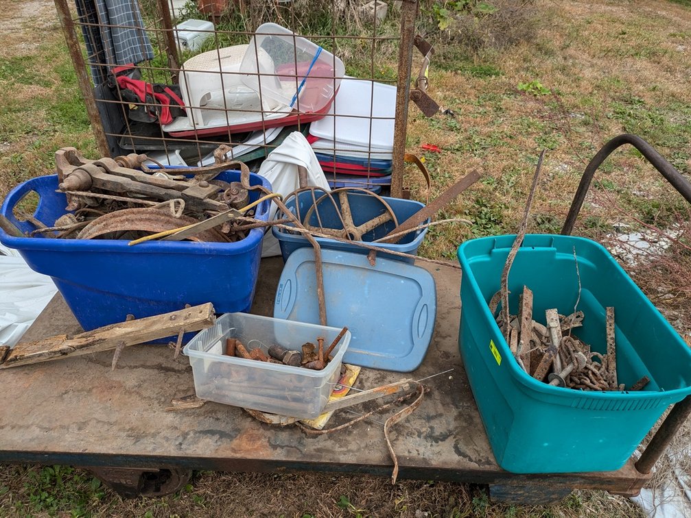 Assorted Metal Parts in Totes