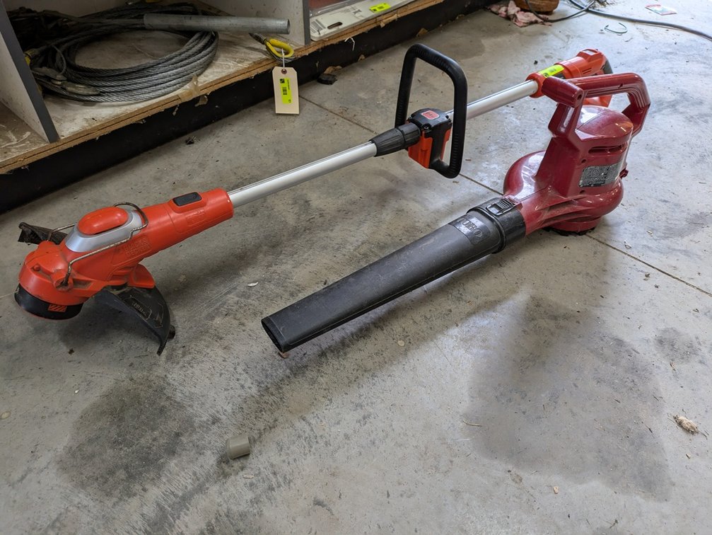 Black & Decker Cordless Trimmer, Toro Leaf Blower