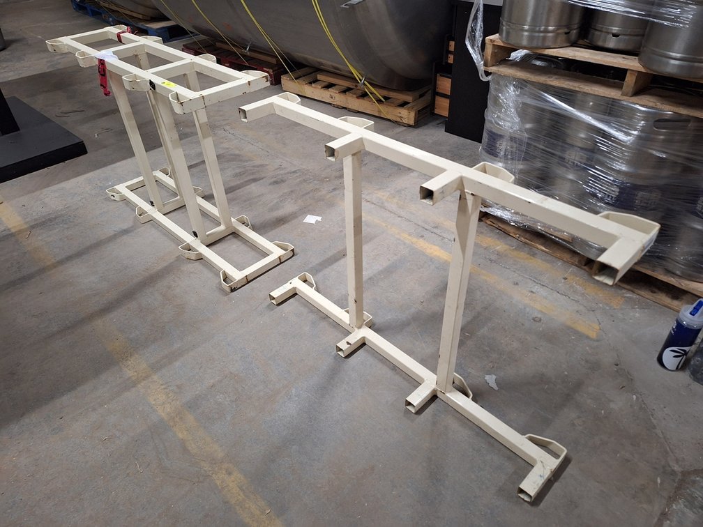 2 Assorted Metal Keg Racks, 44.5" Wide
