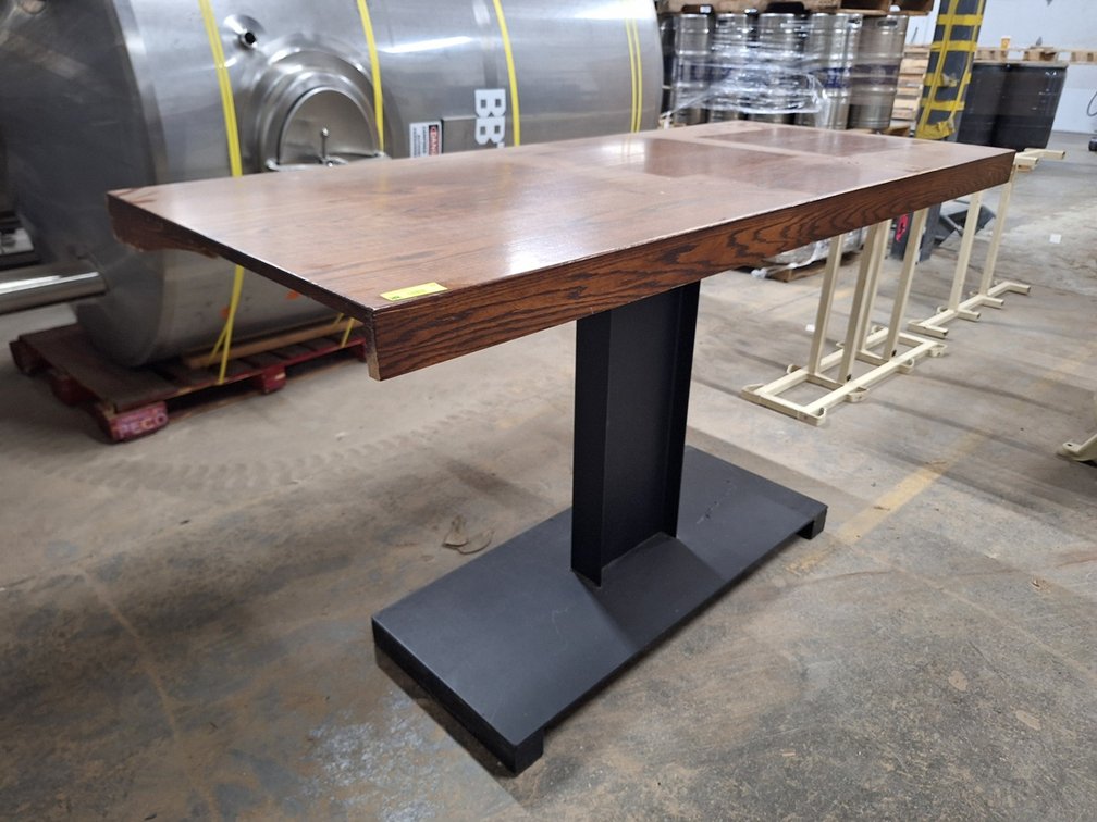 Wood Top/Metal Base Hightop Table, 72"x32"x42"
