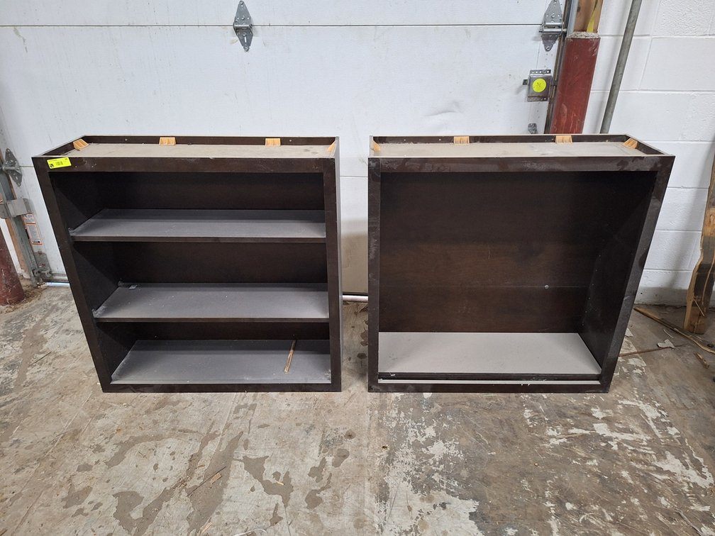2 Wood Bookcases, 36"x12"x36"