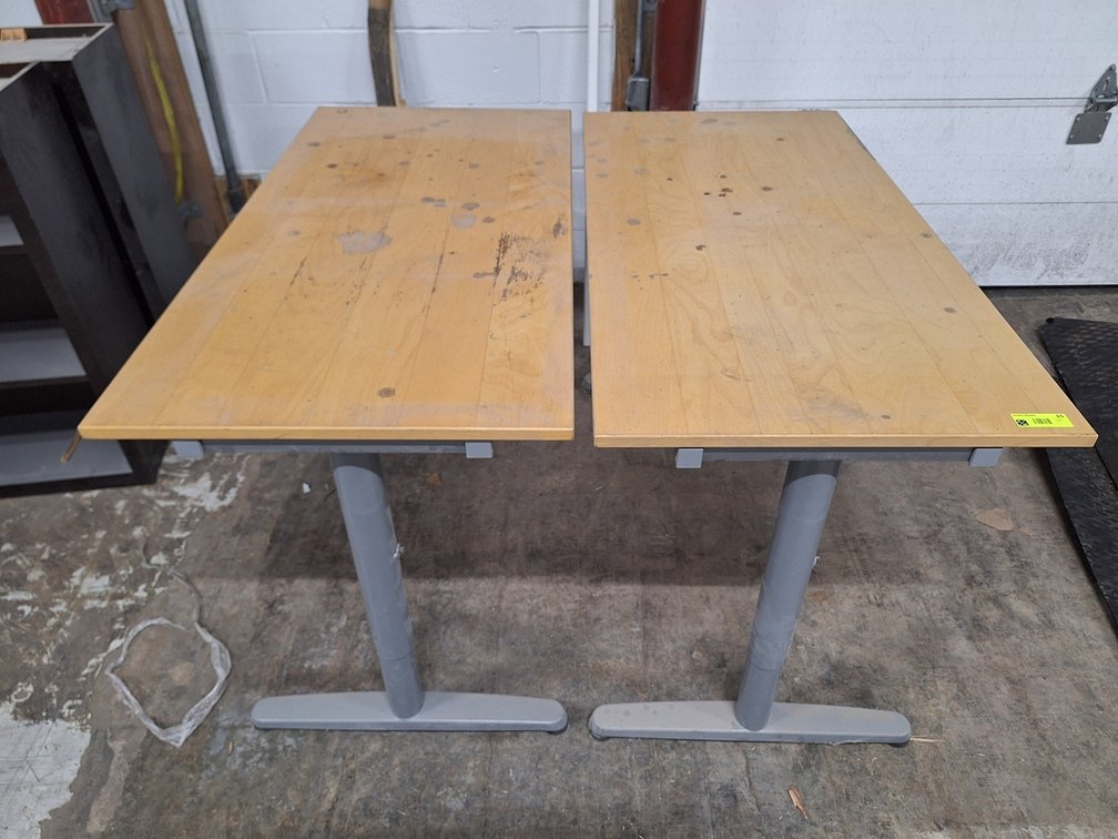 2 Wood/Metal Office Desks, 47"x24"x30"