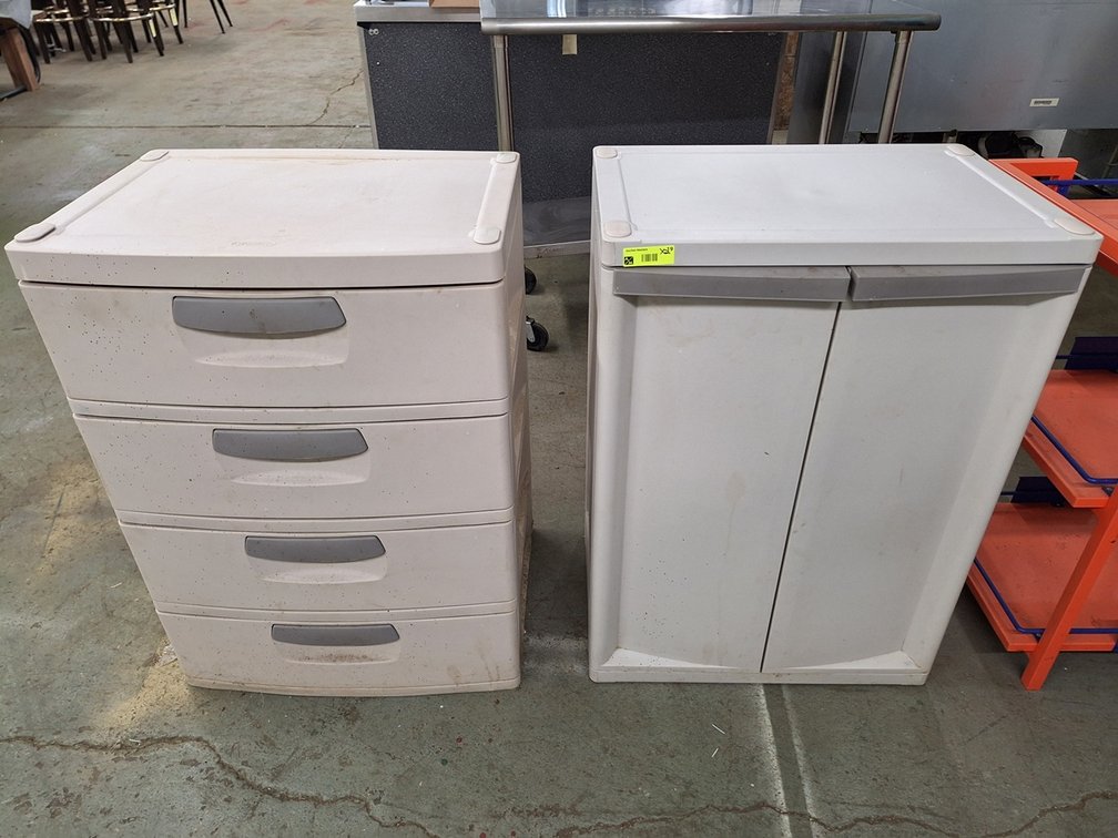 2 Craftsman Poly Storage Cabinets (stackable), 25"x18"x36"