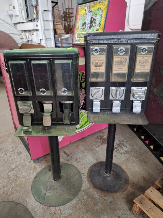 2 - 3-Selection Candy/Dog Food Vending Machines, 17"x10"x45"