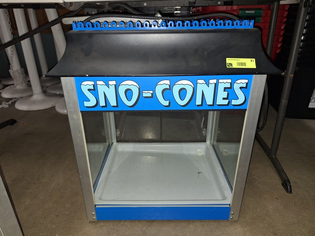 Snow-Cones Metal/Glass Refrigerated Case, 22"x18"x25"