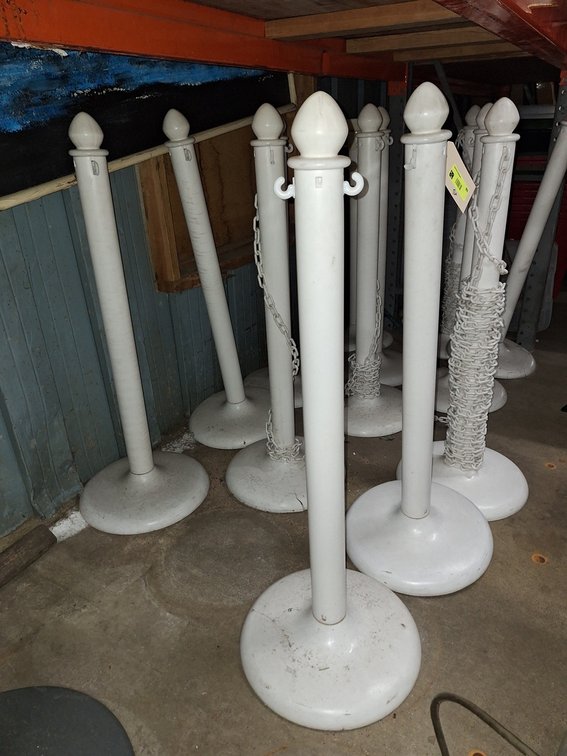 12 Poly 38" Stanchions with Poly Chain