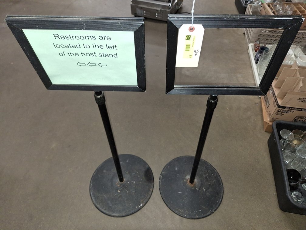 2 Metal Sign Holders, 12"x10"x38"