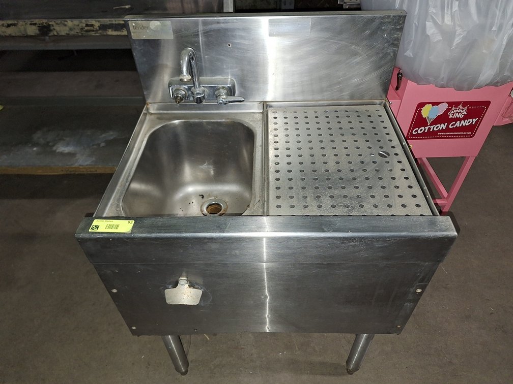 Glastender SS Underbar Sink/Drain, 24"x19"x37"