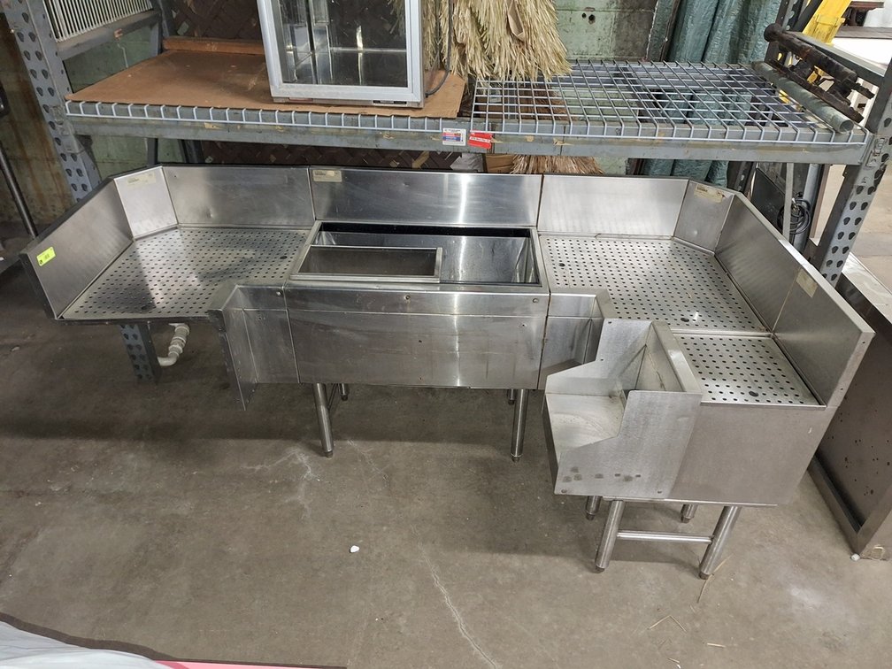 Glastender SS Underbar Drain Basin, 3 Pcs, 78"x36"x36"