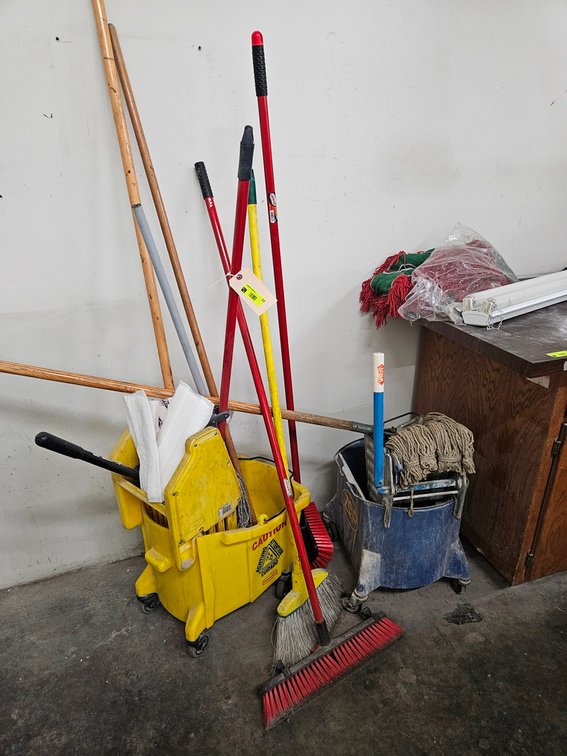 Mop Buckets, Brooms, More