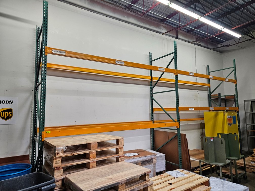 Pallet Racking, 3 Uprights 12'x42", 9 - 10' Crossbars