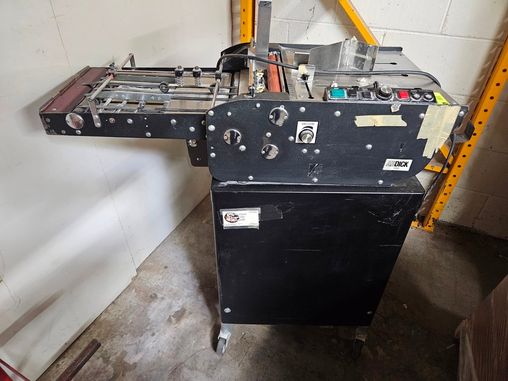 ABDick Envelope Feeder on Cart with Vacuum Pump