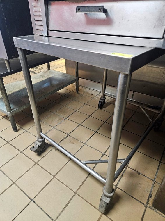 SS Equipment Stand on Wheels, 28"x37"x35"
