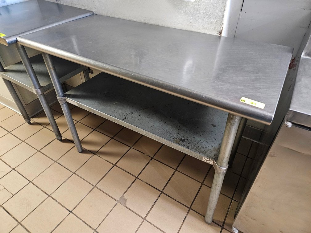SS Table with Undershelf, 48"x24"x35"