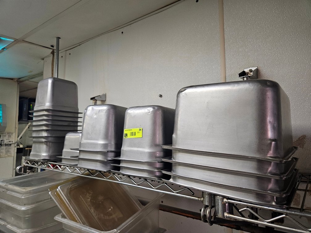 Assorted SS Pans, 6 Half Size, 6 - 1/3 Size, 11 - 1/6 Size