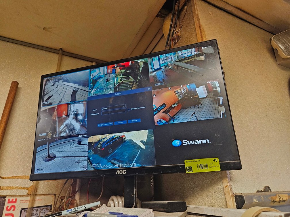Security System, Monitor, 8 Cameras, DVR (in ceiling)