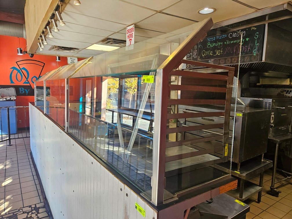 SS Frame/Glass Sneeze Guard, 150"x18"x26"