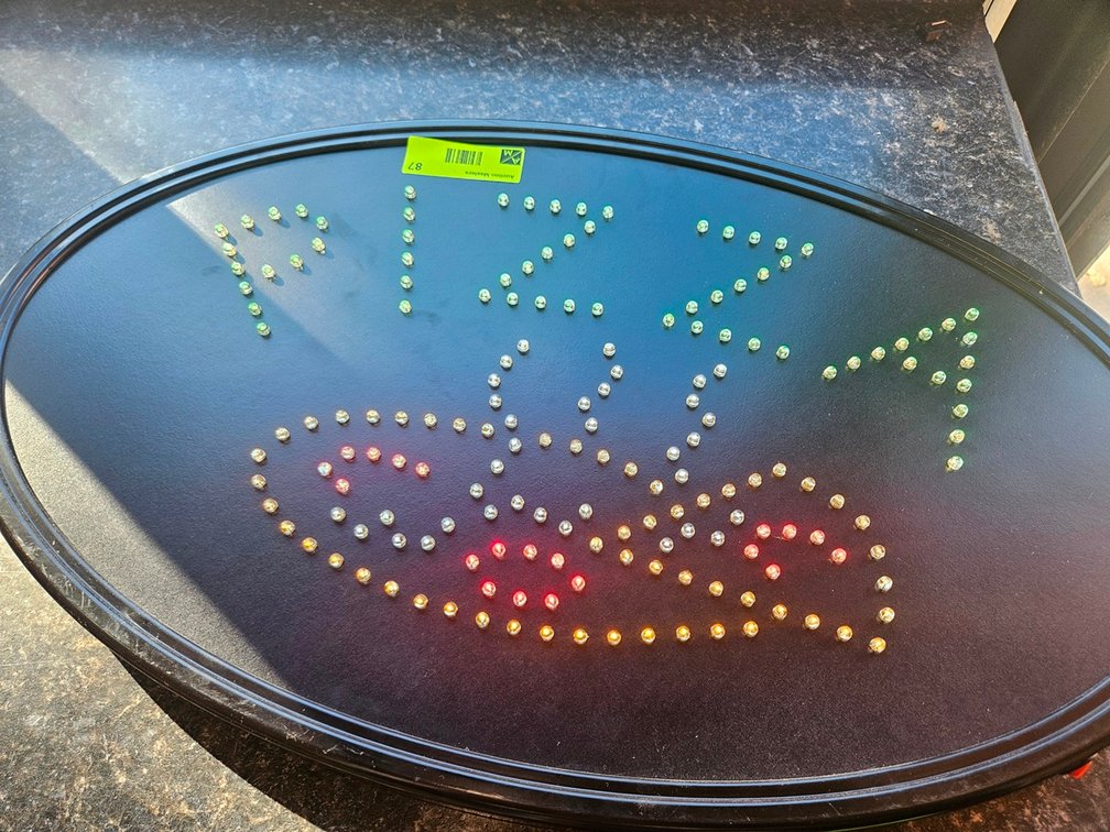Lighted Pizza Sign, 23"x14"