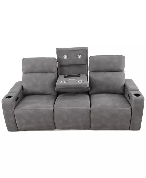 Macys Greymel Fabric Power Reclining Sofa W/Wireless Charger Online Retail: $1999