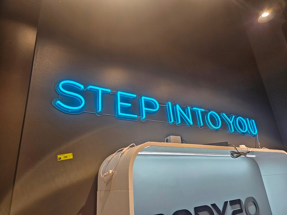 Lighted "Step Into You" Sign, Approx. 80"x8"