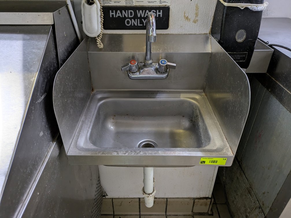 SS Hand Sink 17"x16"x13" with Soap and Towel Dispensers
