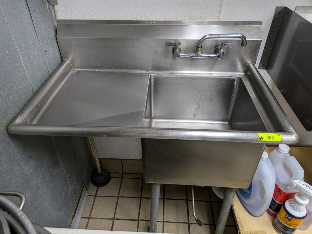 SS 1 Compartment Prep Sink with Faucet, 38"x24"x37"