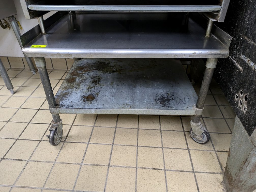 SS Equipment Stand with Undershelf on Wheels, 37"x31"x24"