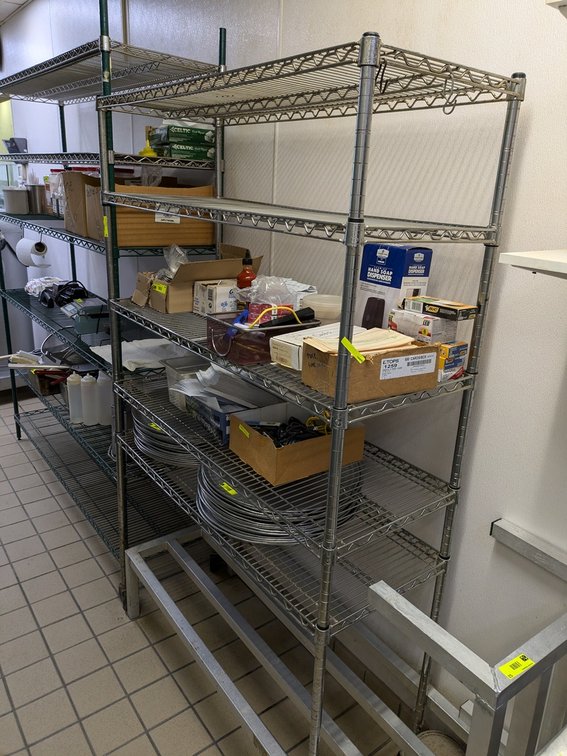 Wire 5 Tier Shelf on Wheels, 48"x18"x72"