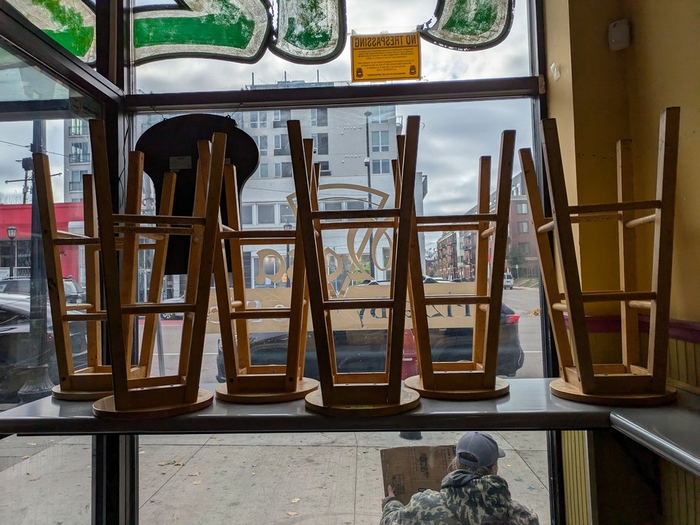 11 Wood Stools, 28" Seat Height